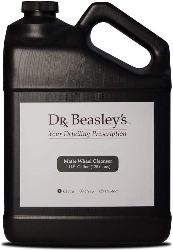 Dr. Beasley's Matte Wheel Cleanser 1 Gallon - Restores Matte, Satin Powder Coated Finish to Original Look, Removes Brake Dust, Road Grime, No Fillers or Residue, Safe pH Balanced