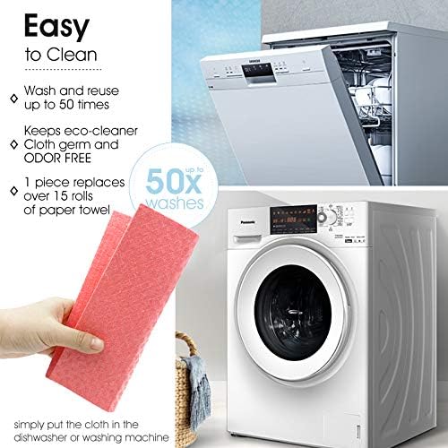 Swedish Dishcloths for Kitchen Assorted 10 Pack Reusable Compostable Kitchen Cloth Made in Germany Cellulose Sponge Swedish Dish Cloths for Washing Dishes Reusable Paper Towels Washable