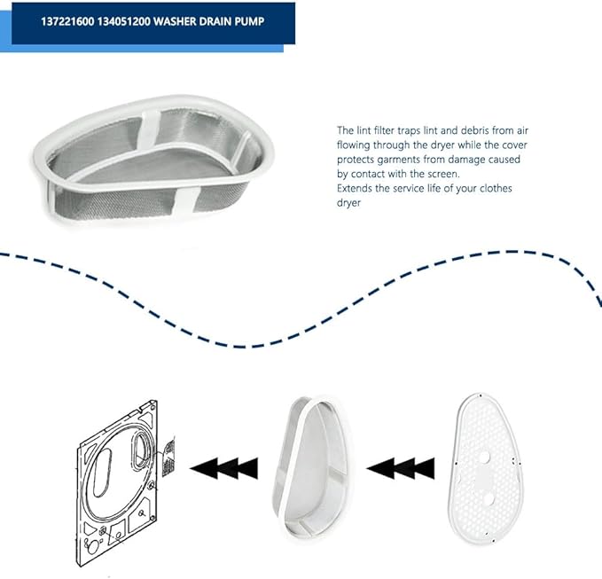 W10828351 Dryer Lint Trap Replacement for Kenmore, Dryer Lint Screen for Whirlpool, Upgraded Dryer Lint Trap Filter & Cover - Replaces 8531964 8531967 8531966 AP5985829 PS11726200