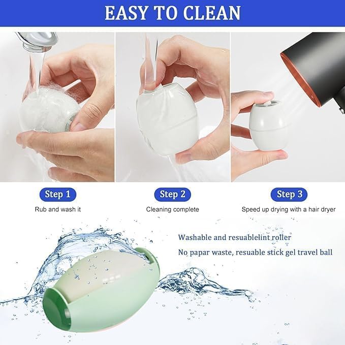 Washable Sticky Roller, Reusable Lint Rollers for Pet Hair, lint Remover for Clothes, Portable Home Travel Lint Roller, Super Sticky Lint Roller Ball for Plush Hair,Clothes Ball Remover,Dust(White)