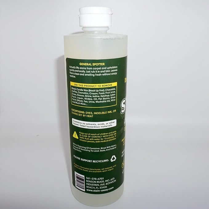 Stain-Away Rug, Carpet & Upholstery Stain Remover-Deodorizer by Benson Rugs - 16 fl oz