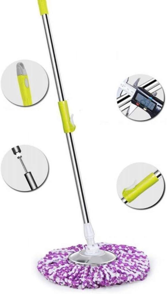 Spin Mop Wringer Bucket Set - for Home Kitchen Floor Cleaning - Wet/Dry Usage on Hardwood & Tile - Upgraded Self-Balanced Easy(Gray)