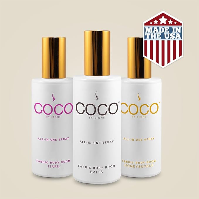 COCO by Stone 5oz All-in-One Spray (Black Currant) Shake & Spray Formula for Fabric, Pillows, Interiors, Clothing, Home Fragrance Accessories, Room Perfume, Room Deodorizer, Vegan & Cruelty-Free