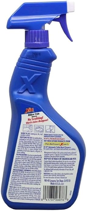 Malco X-14 Mildew Stain Remover Spray 1 qt Bundle with Microfiber Cloth - Fast-Acting Mold and Mildew Cleaner for Grout, Tile, Vinyl, Plastic, Boats, and More - No Scrubbing Required - (2 Items)