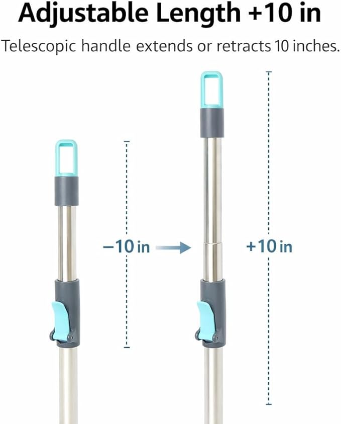 Casabella Spin Mop System with Extra Mop Head Refill - Two-Bucket Design with Splash Guard Built-in Measuring Cup and Scraper Tool with Easy Wring Pedal Spinner, 1.25-Gall (Mop)