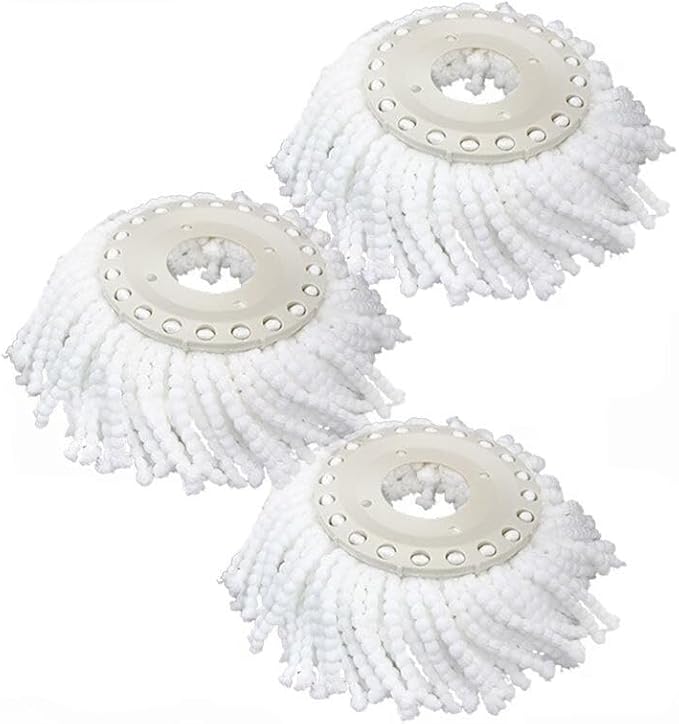 Compatible with Replacement Microfiber Mop Head Refill 3 Pack for Casabella Models Spin Mop System Standard Model Casabella Clean Water Spin Mop Clean Water Spin Mop with Extra Refill