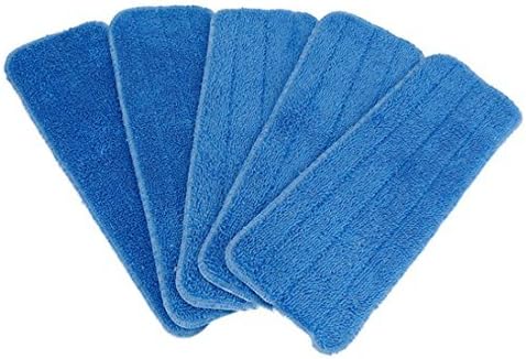 Haoun 5 Pcs Laminate Hardwood Floor Mop Microfiber Cleaning Pad Replacement Washable (Blue)