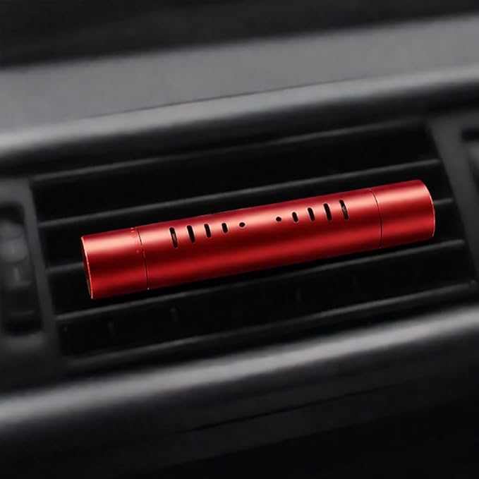 iPick Image for Jeep Rubicon Wrangler Car Vent Air Freshener Clip - Official Licensed Red Aluminum with Adjustable Window + 10 Refill Sticks