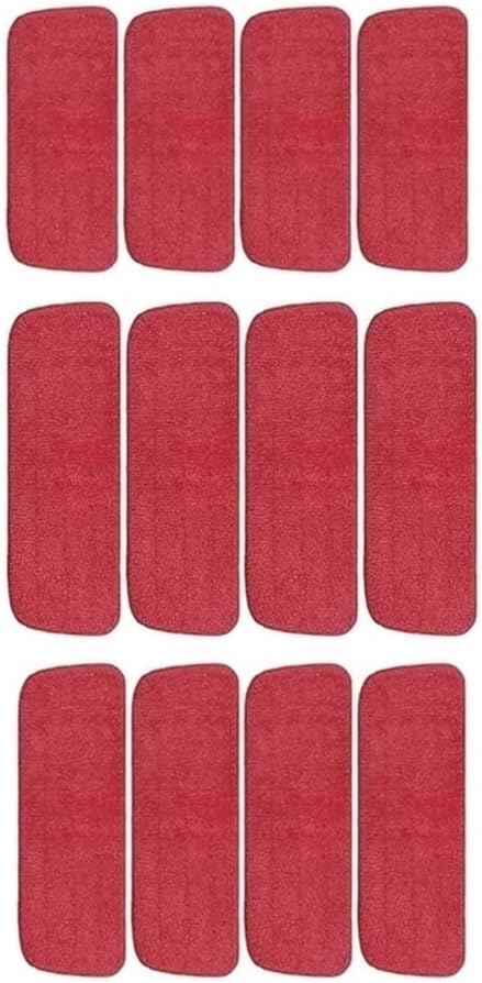 Flat Spray Replaceable Mop Cloth Microfiber Sprayer Pad Wet And Dry Dual-Use Washable Trapezoidal(12pcs)