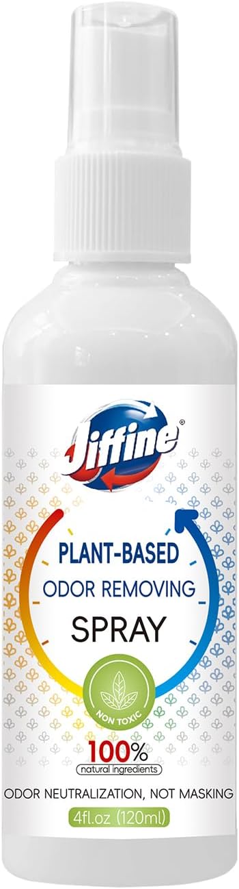 Odor Eliminator & Air Freshener Spray, 4 oz Portable Deodorizer, Natural Plant-Based Formula for Furniture, Shoes, pets, carpets, cars, clothes（unscented