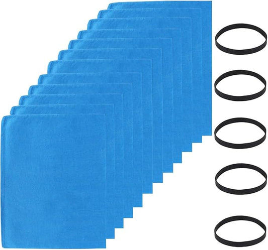Shop Vac Filter Bags for Stanley 1 2 3 4 5 6 gallon Wet/Dry Vacuum SL18129,SL18116P, SL18115P, SL18115, SL18130, SL18116, Part# 25-1217 with 5 Retaining Bands (12 Pack)