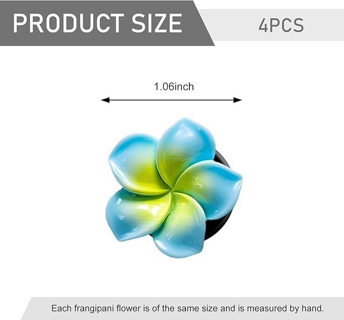 4PCS Flower Car Air Freshener Vent Clips, Cute Air Conditioning Outlet Clips, Colorful Pentapetal Flower Cars Vent Clip, Auto Air Vent Decoration Accessories (Purple+Green+Rose Red+Blue)