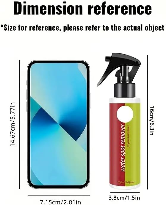 Hard Water Stain Remover Spray, Heavy Duty Bathroom Cleaner for Shower Glass, Tiles and Chrome, Powerful Foam Descaler Eliminates Limescale & Soap Scum Safe for Mirrors and Stainless Steel