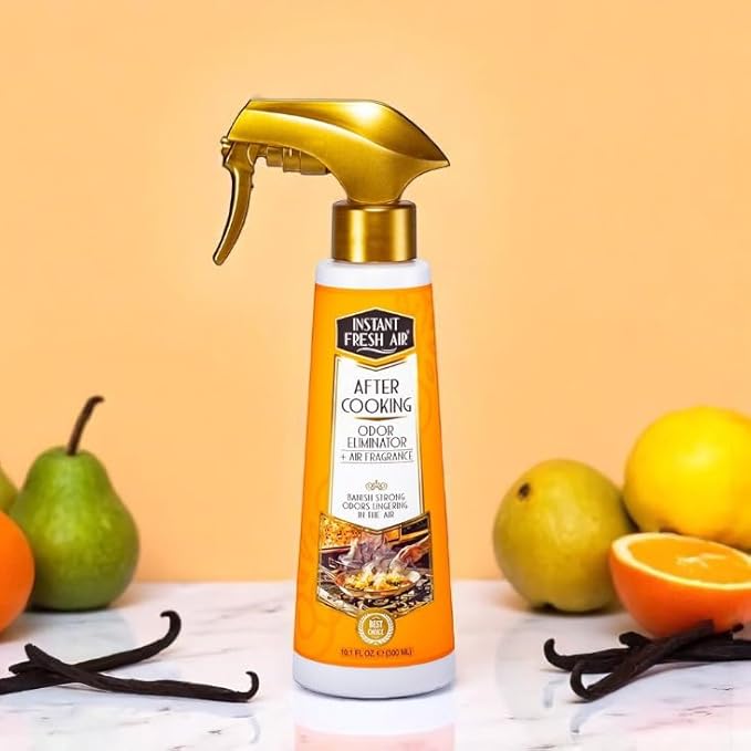 'After Cooking' Odor Eliminator - Cooking Smell Eliminator & Kitchen Odor Absorber - Removes Lingering Food Odors Instantly - Vanilla Candle Scent - 10.1 oz.