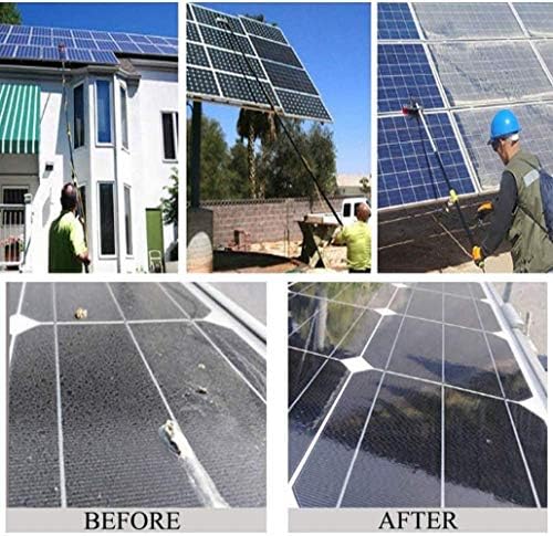 Glass Cleaning Brush Home Water Fed Telescopic Pole Kit Solar Panel Brush Rotating for Photovoltaic Panel，10-39 Foot Window Cleaning Brush Extendable Water Fed Solar Panel Cleaner Roof Clean