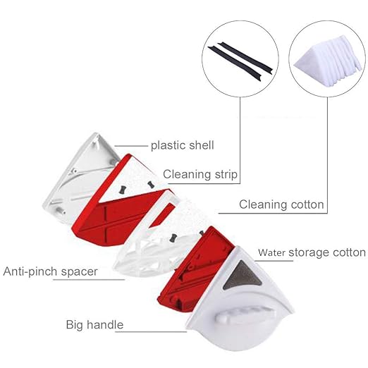 MIFXIN Magnetic Window Cleaner Glass Wiper Double Side Cleaning for 15-24mm Double Glazed High-Rise Window Glass Surface Magnetic Strong Cleaning Brush Tool