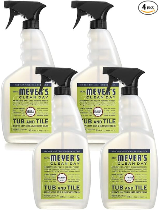 Mrs. MEYER'S CLEAN DAY Lemon Verbena Tub and Tile Cleaner 33 Fl Oz (Pack of 4)