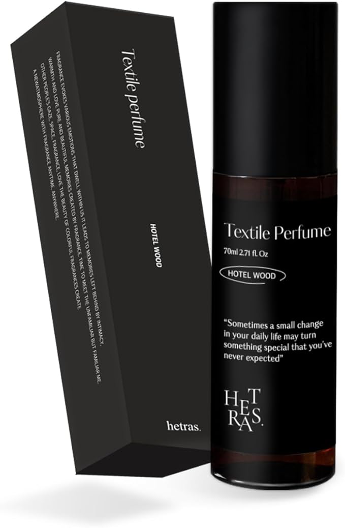 hetras Textile Perfume | Hug Soap - Cozy & Clean Scent | Long-Lasting Subtle Fragrance Wrinkle Release Spray | Travel-Size Linen Freshener | Made with Natural Essential Oils, 2.7 fl. oz.