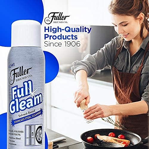 Fuller Brush Full Gleam Stainless Steel Cleaner – 15 oz Spray for Appliances, Chrome, Aluminum & Sinks – Cleans, Polishes & Protects Metal Surfaces (Pack of 6)