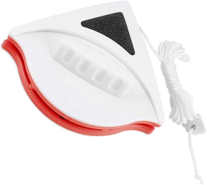 Double-Sided Magnetic Window Cleaner, Glass Cleaning Glider Washing Wiper, Cleaning Tool Brush for High-Rise And Car Window(15-24mm-Red)