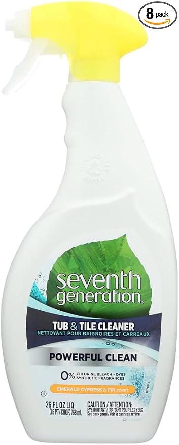 Seventh Generation Tub & Tile Cleaner, Emerald Cypress & Fir Scent, 26 Fluid Ounce (Pack of 8)