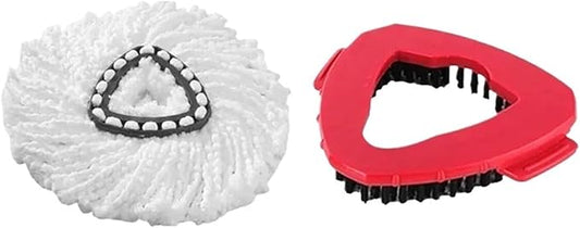 Spin Mop Cloth Head Base Scrub Mop Brush Head Replacement ，compatible For Vileda, O-cedar 360 ° Easy Wring Tank System Shower Floor Mop Brush(Mix-2PCS)