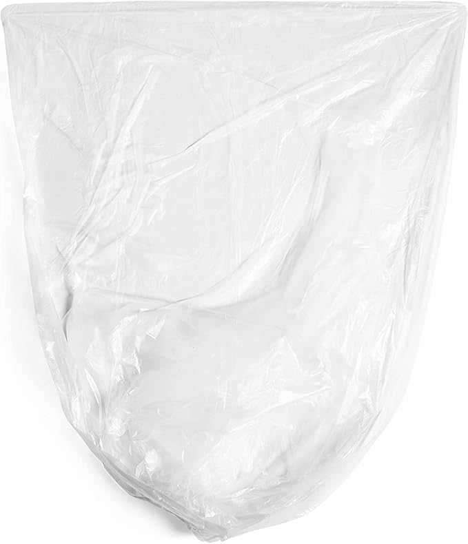Aluf Plastics - 12-16 Gallon Clear Trash Bags - 24" x 33"- 8 Micron Equivalent High Density Value Garbage Bags for Bathroom, Office, Industrial, Commercial - (1 Pallet of 100 Cases, 10000 Bags Total)