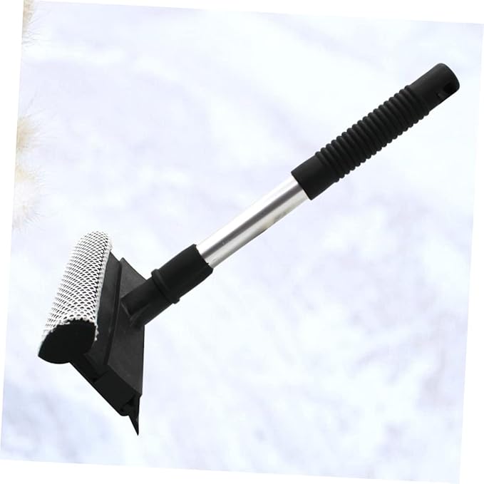 Double-Sided Window Glass Brush Cleaner Wiper Tool for Home Kitchen - Grip for Sliding Doors Mirrors and Vehicle Black