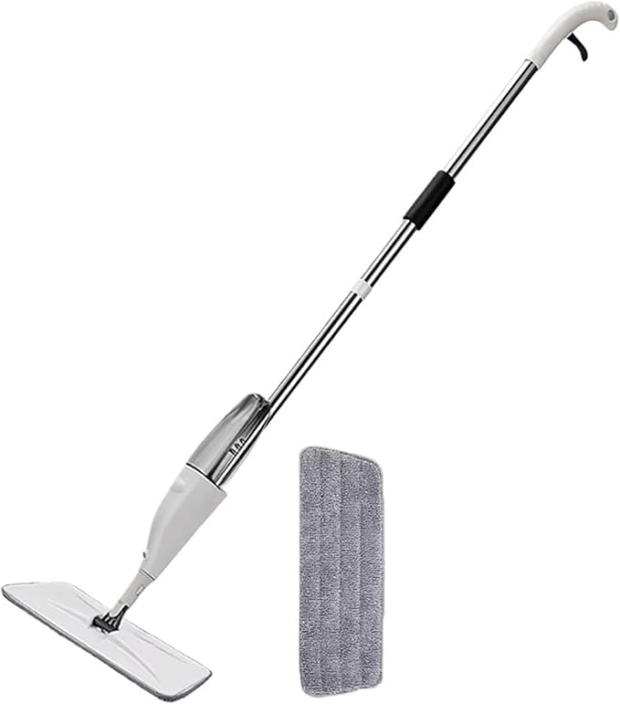 Spray Mop Reusable Rotating Magic Flat Mops with Microfiber Pads Wet and Dry Cleaner Household Cleaning Tools Accessories(1mop1cloth)