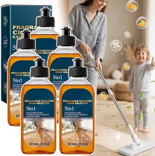 5 in 1 Floor Cleaner,5 in 1 Fragrance Cleaning Care Solution Natural Shine For Mopping Home Kitchen Bathroom