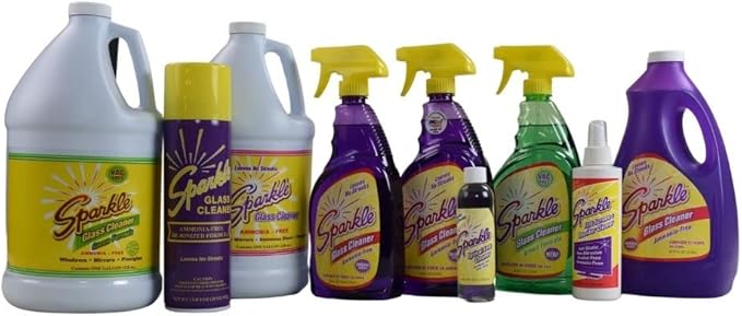 Sparkle Glass Cleaner Aerosol Spray Bottle, Ammonia-Free De-Ionized Formula, Leaves No Streaks, 20-Ounce Bottle (Pack of 6)