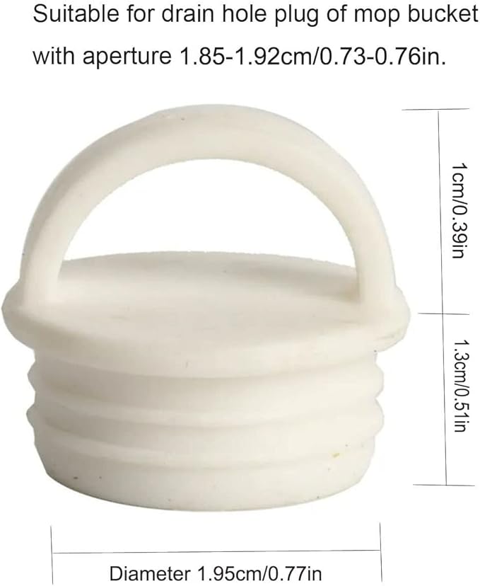 5 Pack Mop Bucket Drain Plug Replacement Sink Hole Stopper with Grips End Cap Cover for Mop and Bucket with Wringer Set Commercial Mop Bucket Spin Mop System Flat Squeeze Mop 19mm 3/4 Inch