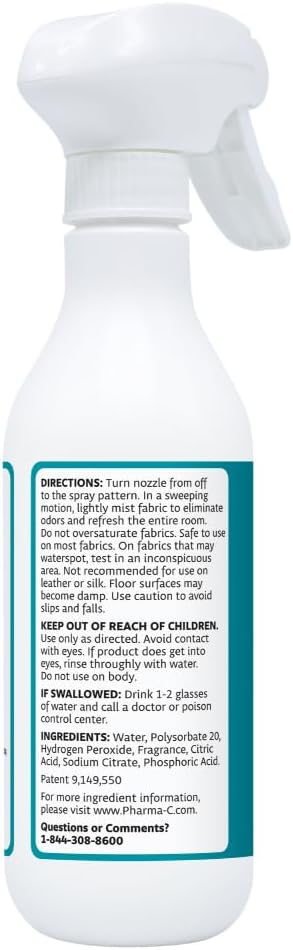 The Pharma-C Company - Odor Eliminator [6-12oz Bottles] - Bulk Fabric & Room Spray -Extra Strength Multipurpose Air Freshener & Fabric Refresher- Neutralize Deodorize (Pack of 2)