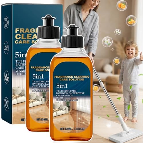 5 in 1 Floor Cleaner,5 in 1 Fragrance Cleaning Care Solution Natural Shine For Mopping Home Kitchen Bathroom