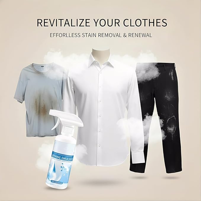 2026 New Cloth Cleanse Clothing Emulsifier, Non-ionic Laundry Pre-Treatment, 300ml Natural Cleanse Emulsifier Spray, Gentle Fabric Cleaner Restores Color, No Damage Spot Cleaner (2pcs)