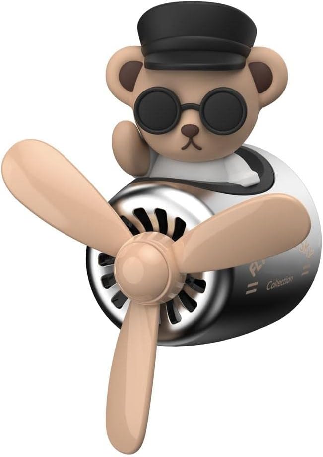 Teddy Bear Car Air Freshener Auto Accesorios Interior Perfume Diffuser Pilot Rotating Propeller Outlet Fragrance Magnetic Design