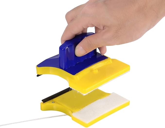 Double Sided Window Cleaner, Double-Sided Magnetic Window Cleaner with 2 Extra Cotton Pads – Easy to Use, Glass Wiper for Home and High-Rise Windows