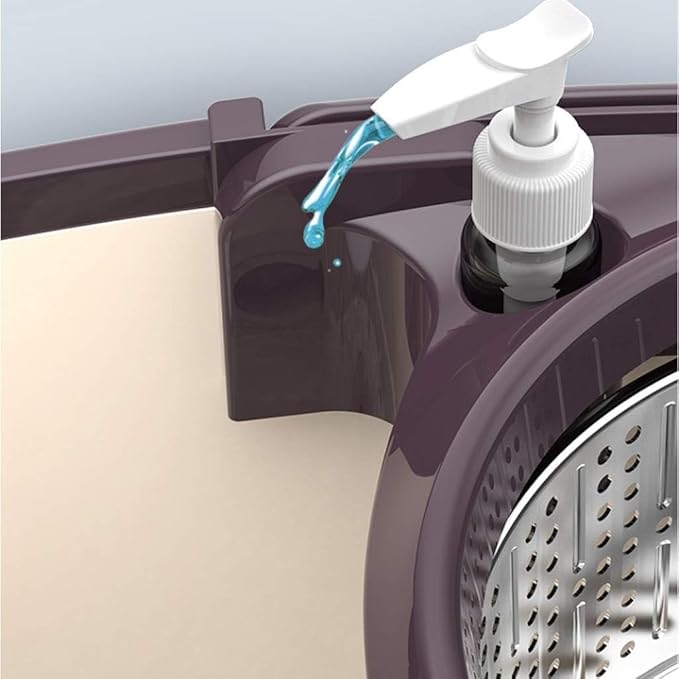 Spin Mop and Bucket, Spin Mop 360° Self Wringing Spinning Mop Washable Microfiber Mop Heads Easy to Use and Store(A)
