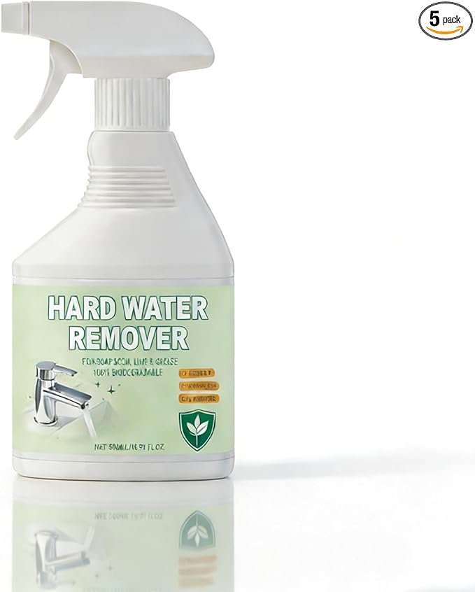 Hard Water Stain Remover, Gentle Lime and Bathroom Descaler, Calcium, Lime & Rust Remover Cleaner for Shower, Glass, Toilet, Water Pipe, Tub & Sink (1pc)