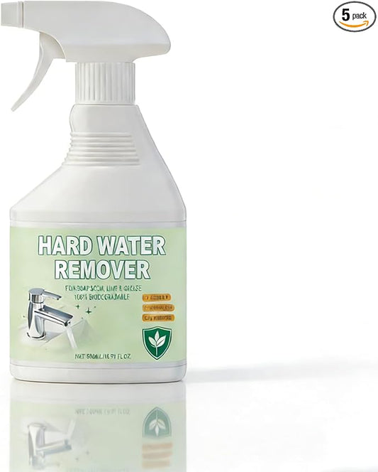 Hard Water Stain Remover, Gentle Lime and Bathroom Descaler, Calcium, Lime & Rust Remover Cleaner for Shower, Glass, Toilet, Water Pipe, Tub & Sink (1pc)