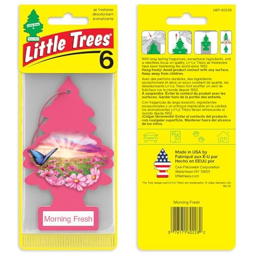 LITTLE TREES Car Air Freshener | Hanging Tree Provides Long Lasting Scent for Auto and Home | 24 Air Fresheners |Morning Fresh