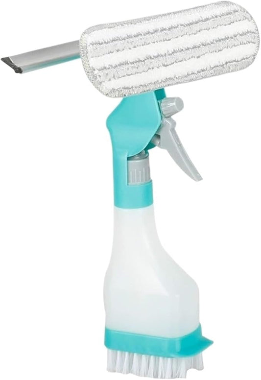 Glass Cleaner Kit: Spray,Cleaning Brush for Floors, Walls, Tiles, Windows - Multifunctional