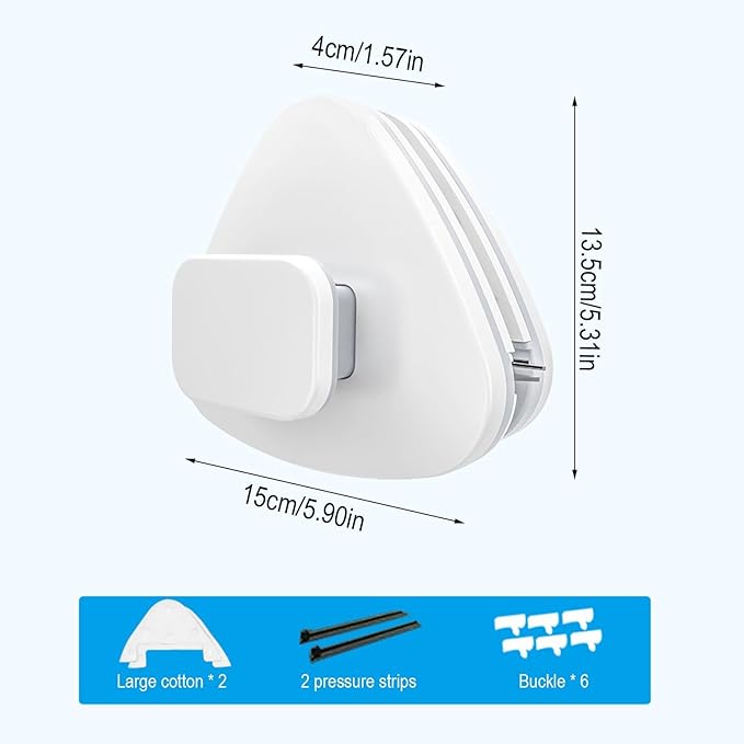 Magnetic Double Sided Window Cleaner, Double-Sided Magnetic Window Cleaner, Adjustable Magnet Glass Cleaner, Triangular Wiper Glider - Efficiently Clean Outside from Inside