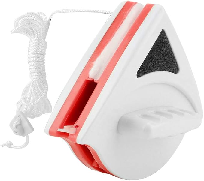 Double-Sided Magnetic Window Cleaner, Glass Cleaning Glider Washing Wiper, Cleaning Tool Brush for High-Rise And Car Window(15-24mm-Red)