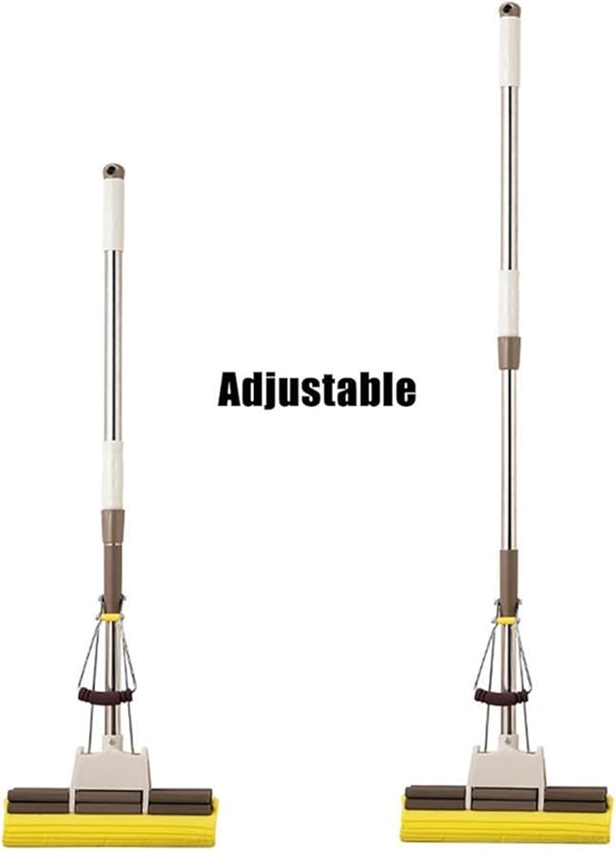 Sponge mop， Floor Mop Sponge Twist The Water Microfibre Nozzle Flat Rotated Spray Self-Squeezing Without Hand Washing ，for Floor Cleaning(Two Head)