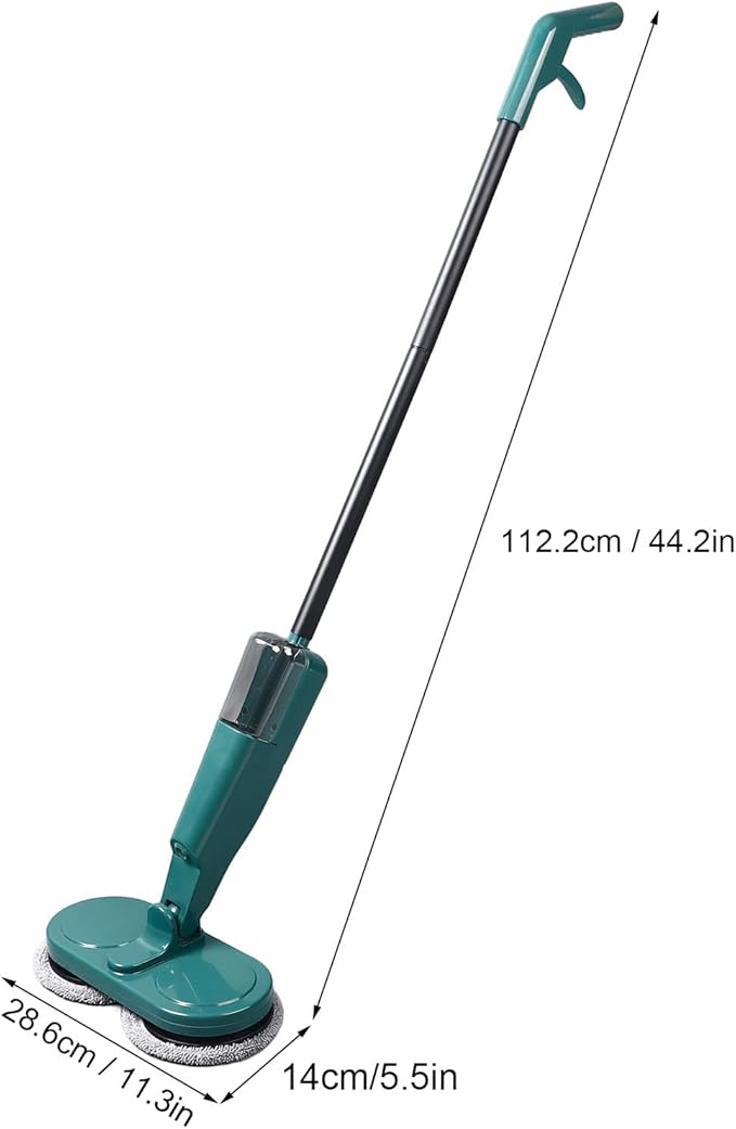 Electric Mop for Floor Cleaning,Floor Daily Light Cleaning,Rechargeable Lightweight Cordless Electric Mop with Water Sprayer for Hardwood Tile Marble Floors(Green)