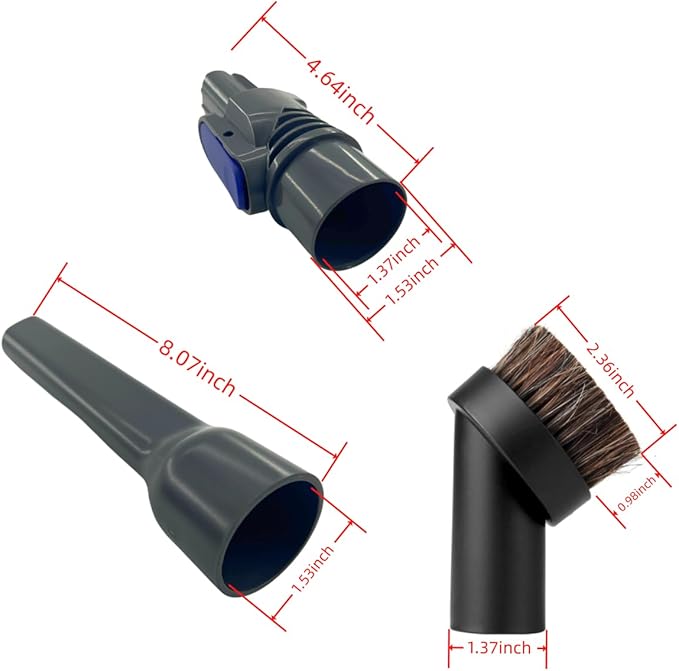 IX141 Pet Cordless Stick Vacuum Replacement Parts Compatible With Shark Pet Cordless Stick IZ162H IZ163H IZ362H IZ562H IZ140 IZ142 UZ145 Crevice Tool Horse Hair Brush Attachment for D-Shaped Vacuum