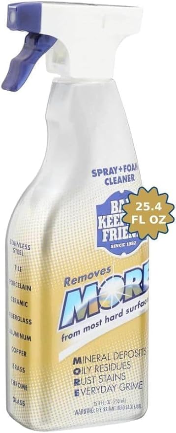 Bar-Keeper’s-Friend More Spray and Foam Cleaner, 25.4oz Hard Water Stain Remover, Pack of 2