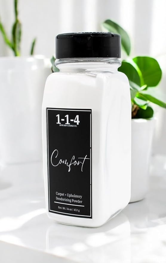 Powerful "Comfort" Scented Fabric & Upholstery Deodorizer & Freshening Powder. Brown Sugar & Fig. Pet Odor Eliminator. Multipurpose formula. Use for furniture,carpet,rug,mattresses