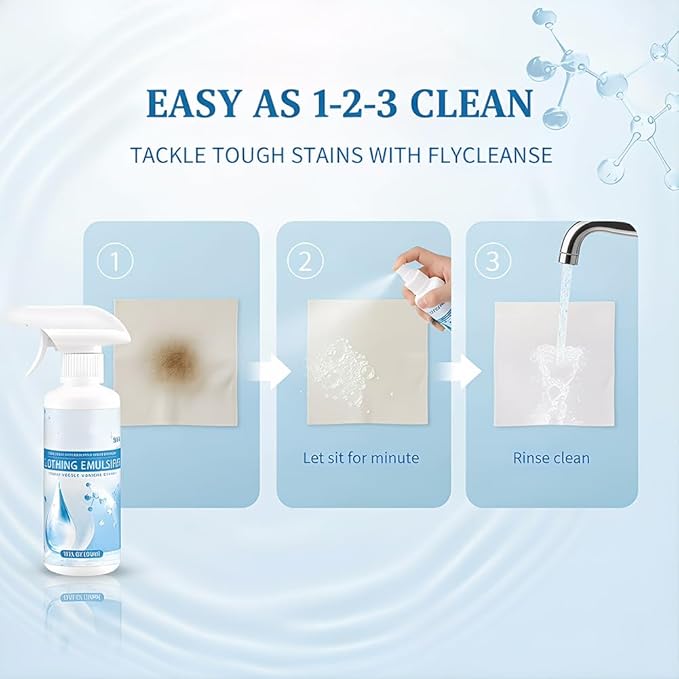 2026 New Cloth Cleanse Clothing Emulsifier, Non-ionic Laundry Pre-Treatment, 300ml Natural Cleanse Emulsifier Spray, Gentle Fabric Cleaner Restores Color, No Damage Spot Cleaner (2pcs)